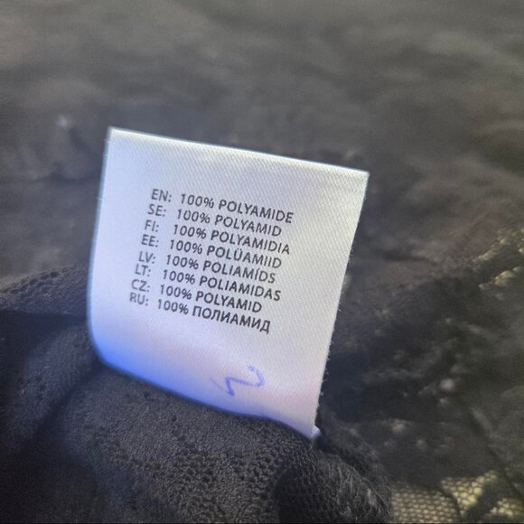 Black Mesh Lace Long Sleeve Top - Picture 3 of 3